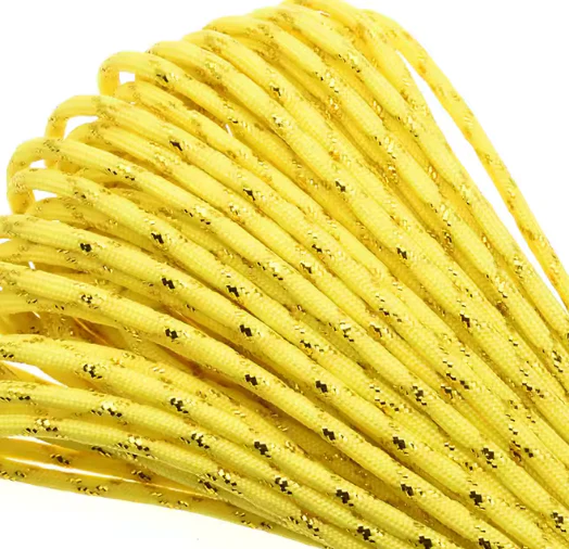Parakoord Geel goud metallic 4mm - 1 meter