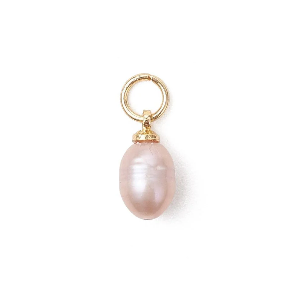 Parel Bedel Ovaal Paars / Goud 11x6mm - per stuk