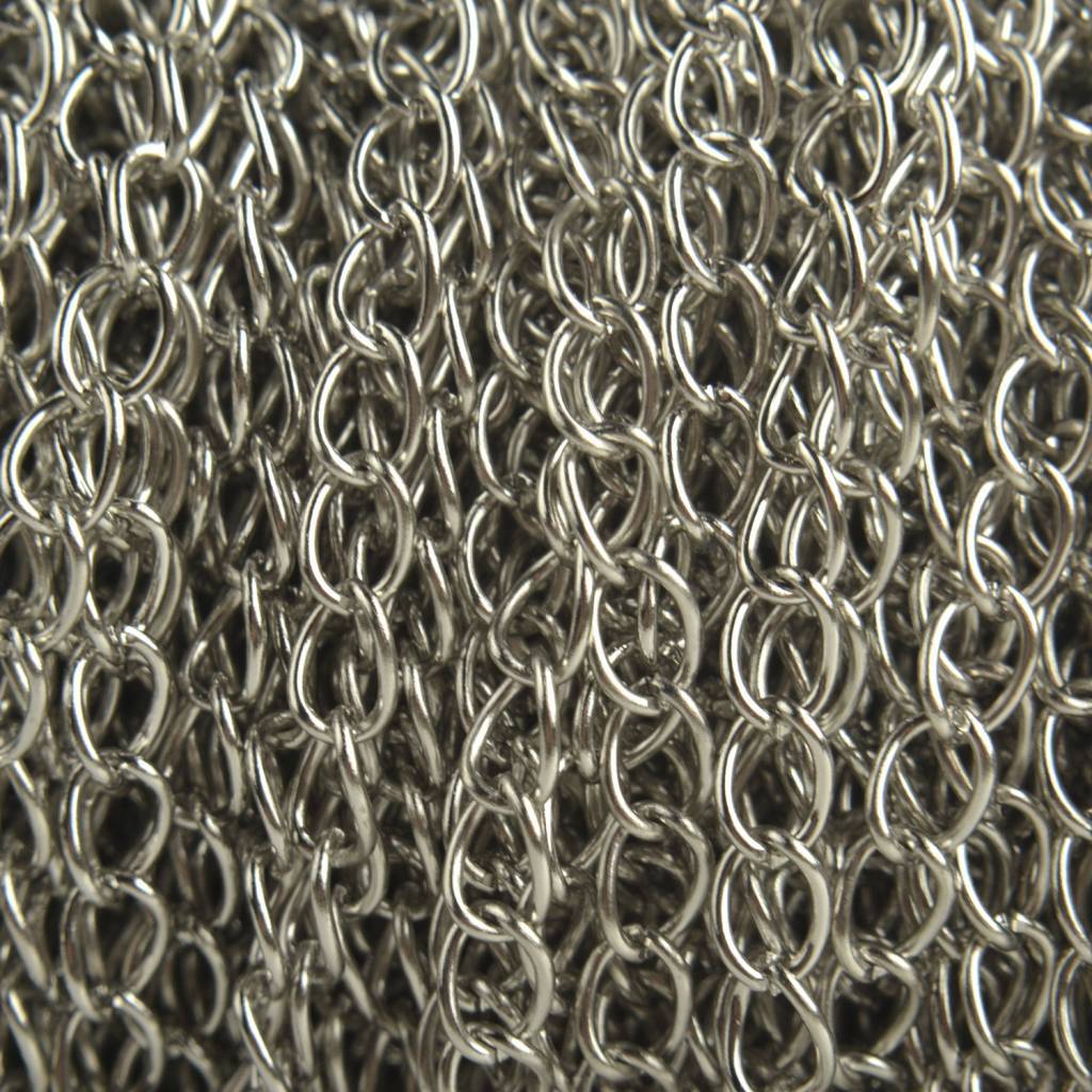 Platte twist schakelketting 7x5mm - per meter