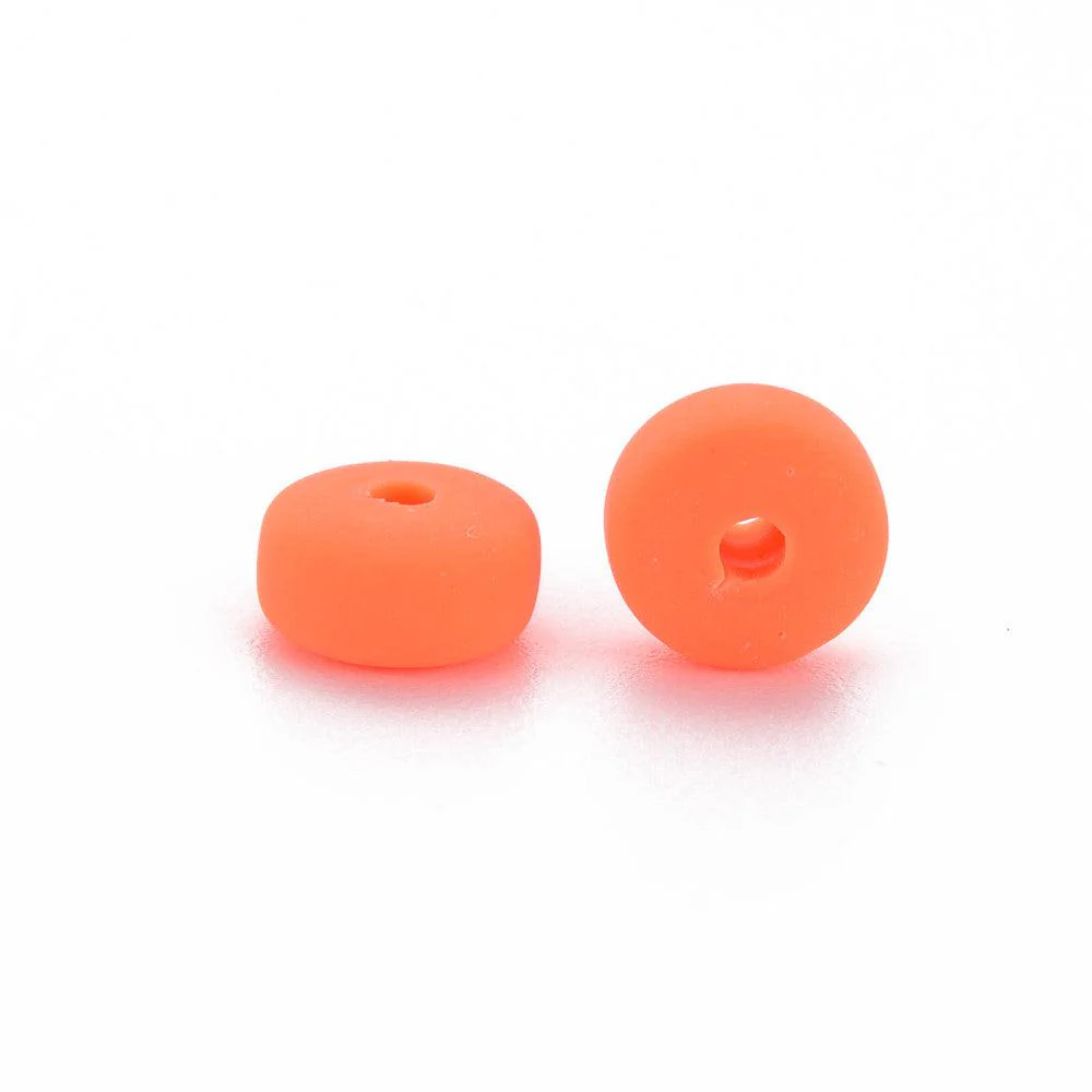 Polymeer candy kralen fel oranje 6~7x3mm - ±30 stuks - Image 2