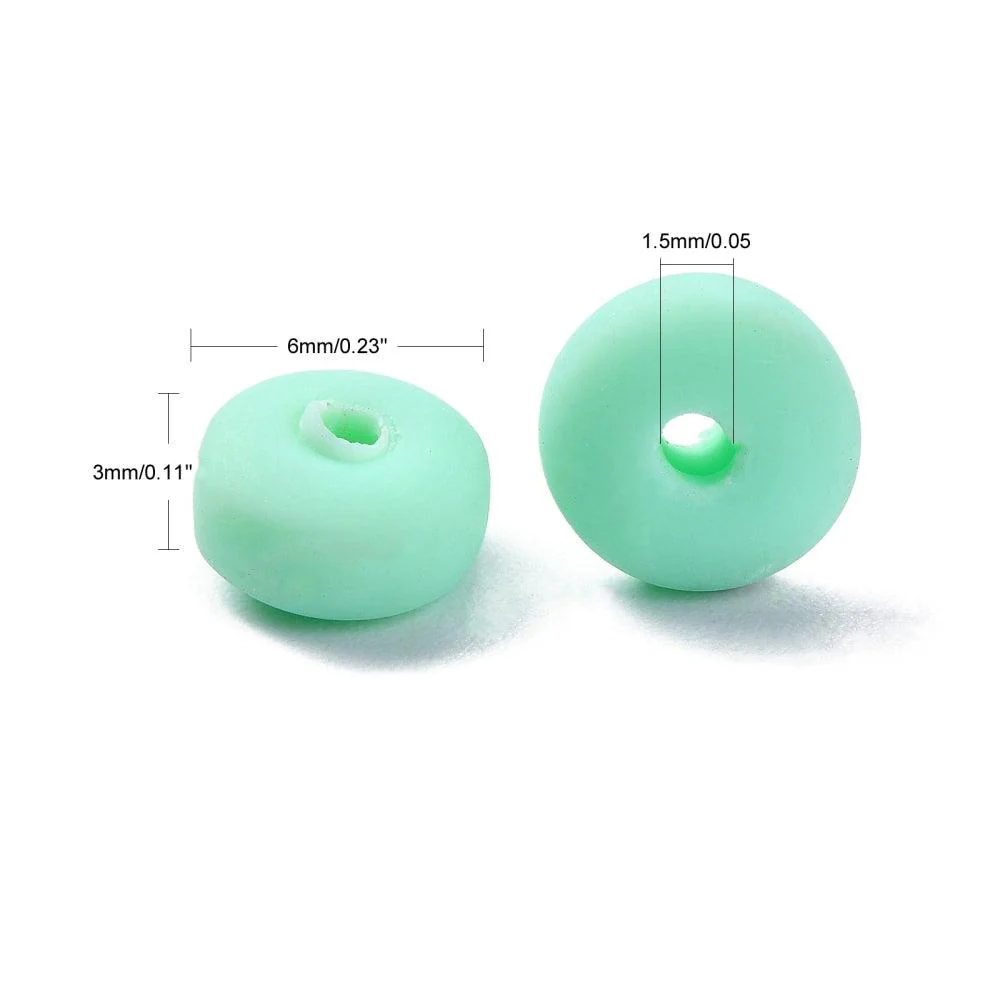 Polymeer candy kralen licht turquoise 6~7x3mm - ±30 stuks - Image 2