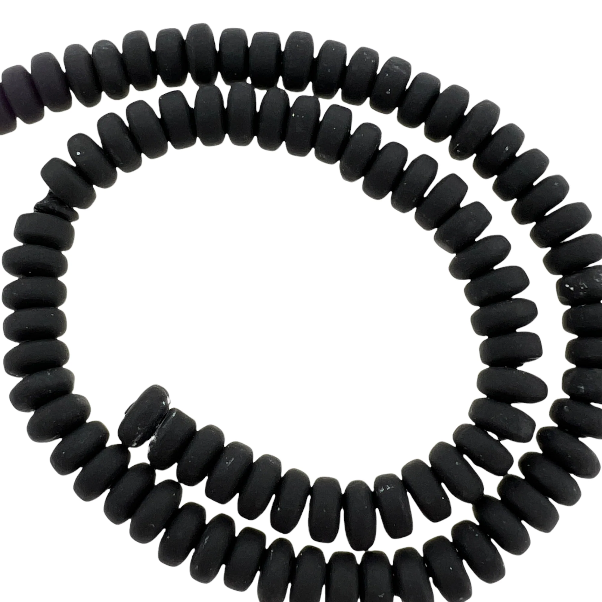 Polymeer candy kralen zwart 6~7x3mm - ±30 stuks - Image 2