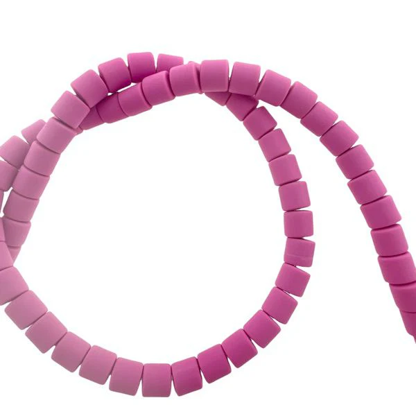 Polymeer tube kralen Medium orchid 6,5x6mm - ±30 stuks