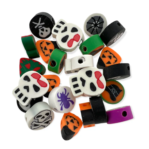 Polymeer kralen mix Halloween ±10mm - 25 stuks