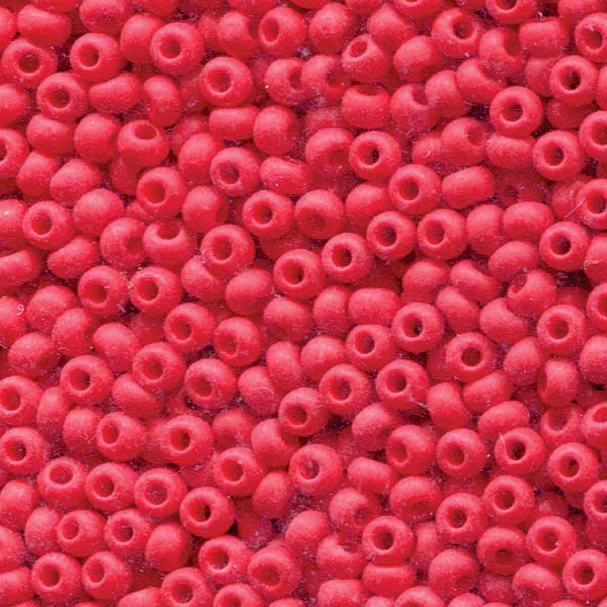 Preciosa rocailles glas 6/0 red matt (4,3mm) - 10 gram