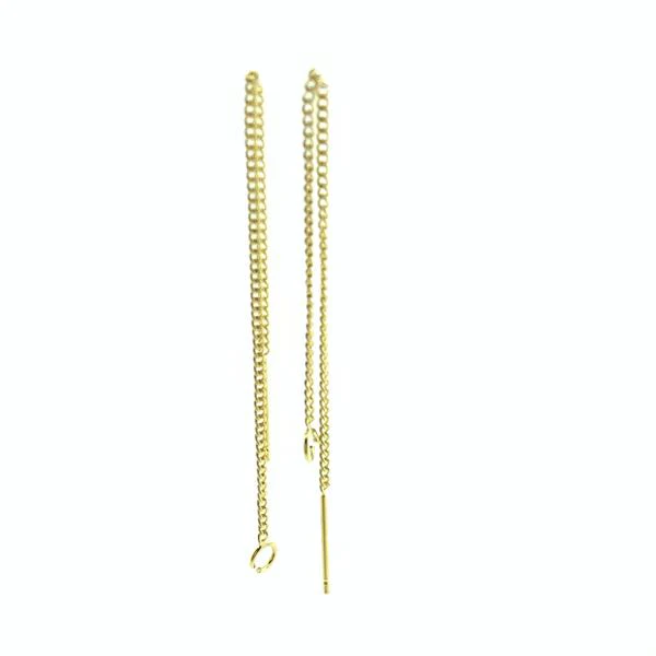 Pull trough oorstekers Gold plated 80x1mm - 1 paar