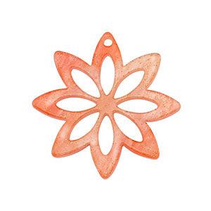 Resin bloem coral/glitter 30mm