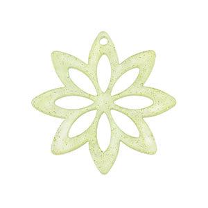 Resin bloem green/glitter 30mm