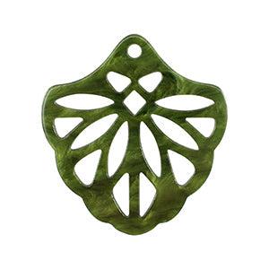 Resin hanger blad Moss green 40x37mm - per stuk