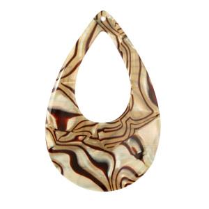 Resin hanger druppel Incense beige pearl 57x36mm