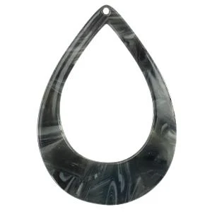 Resin hanger druppel Jeans blue 60x42mm
