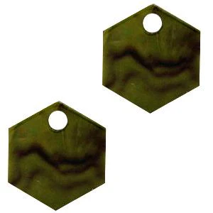 Resin hanger hexagon Olive green 14x12mm