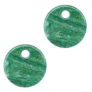 Resin hanger muntje Multicolor green 12mm - per stuk