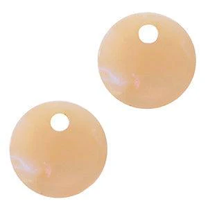 Resin hanger muntje Peach blush opal 12mm - per stuk