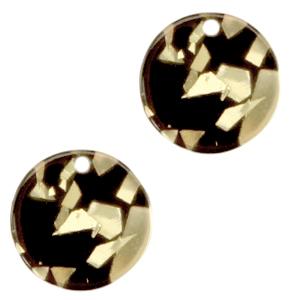 Resin hanger rond muntje Champagne-black 12mm