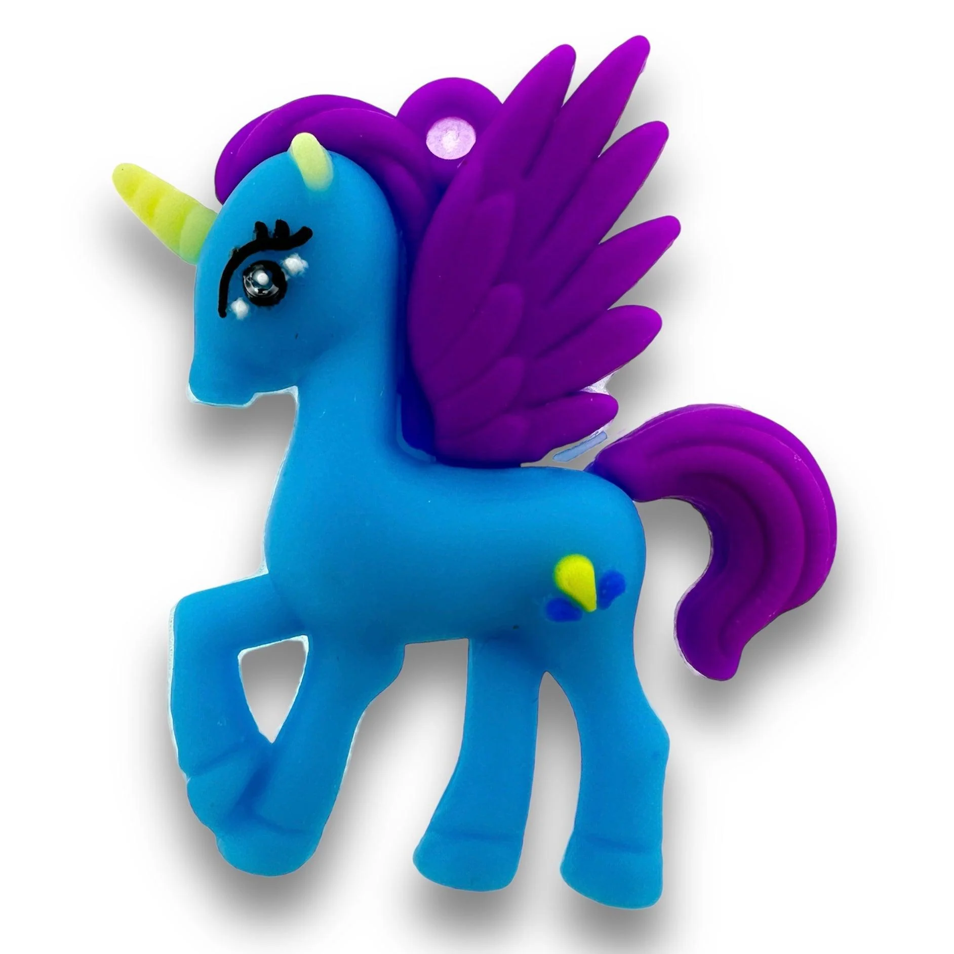 Resin hanger Unicorn deep sky blue 45x40mm - per stuk