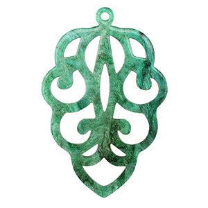 Resin hanger vorm Multicolor green 60x40mm - per stuk