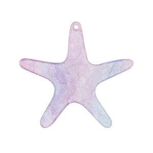 Resin hanger zeester paars 37x40mm
