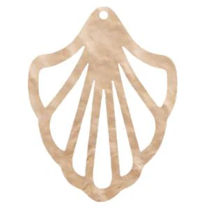 Resin hangers schelp Light semolina beige 41x55mm