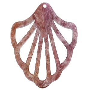 Resin hangers schelp Sugar almond taupe 41x55mm