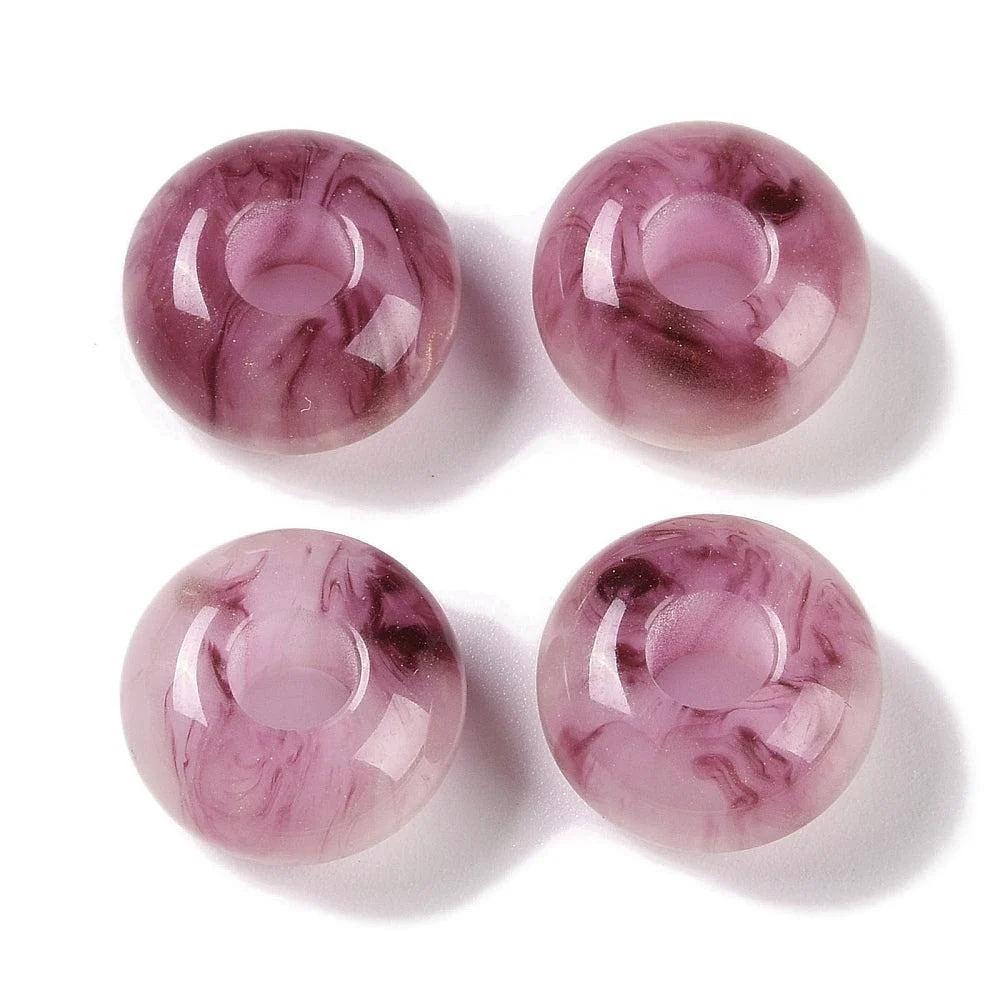 Resin kraal paars 13,5mm - per stuk