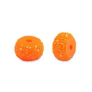 Sparkling Beads rondel 8mm Neon Oranje - per stuk