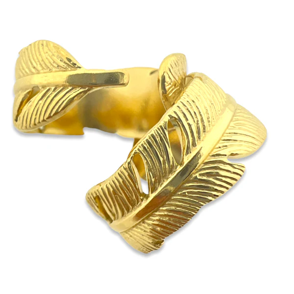Ring blad goud stainless steel