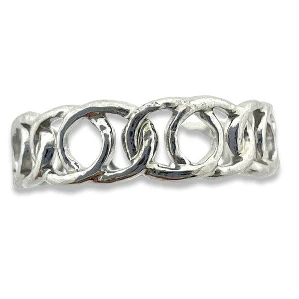 Ring chain zilver stainless steel