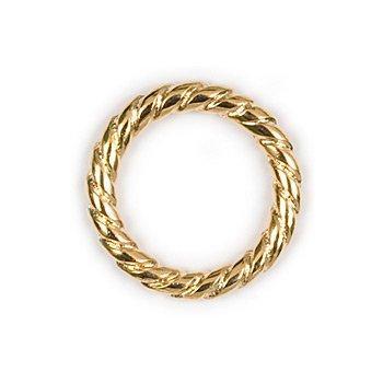 Ring gesloten twisted 20mm DQ 24K goud - per stuk