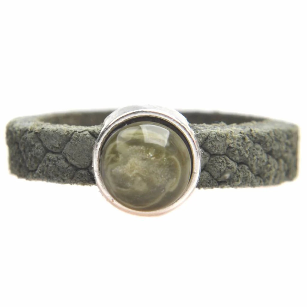 Ring Reptile leer & polaris DIY olive green