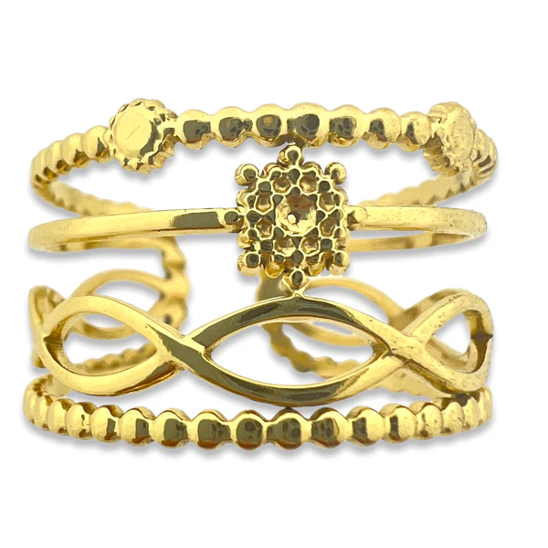Ring hollow goud stainless steel