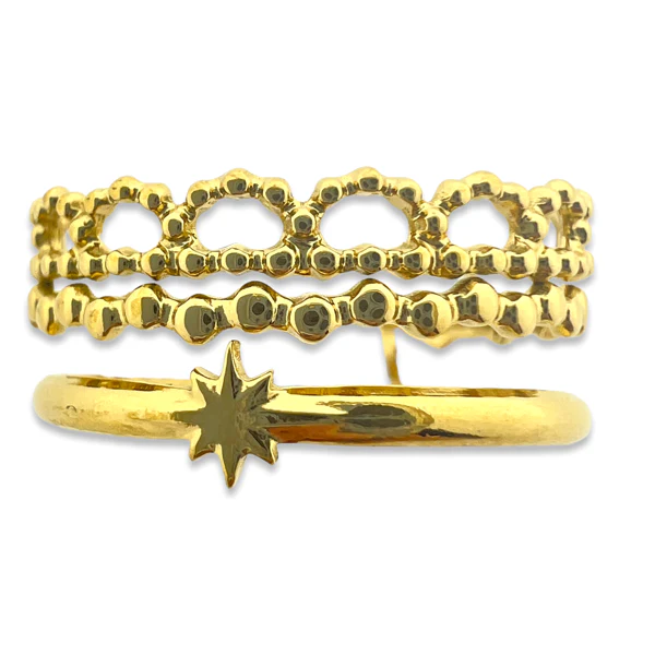 Ring star goud stainless steel
