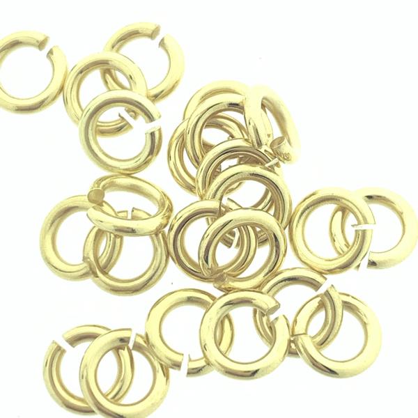 Ringetjes Goud 6x1mm RVS 18K gold plated - 22 stuks