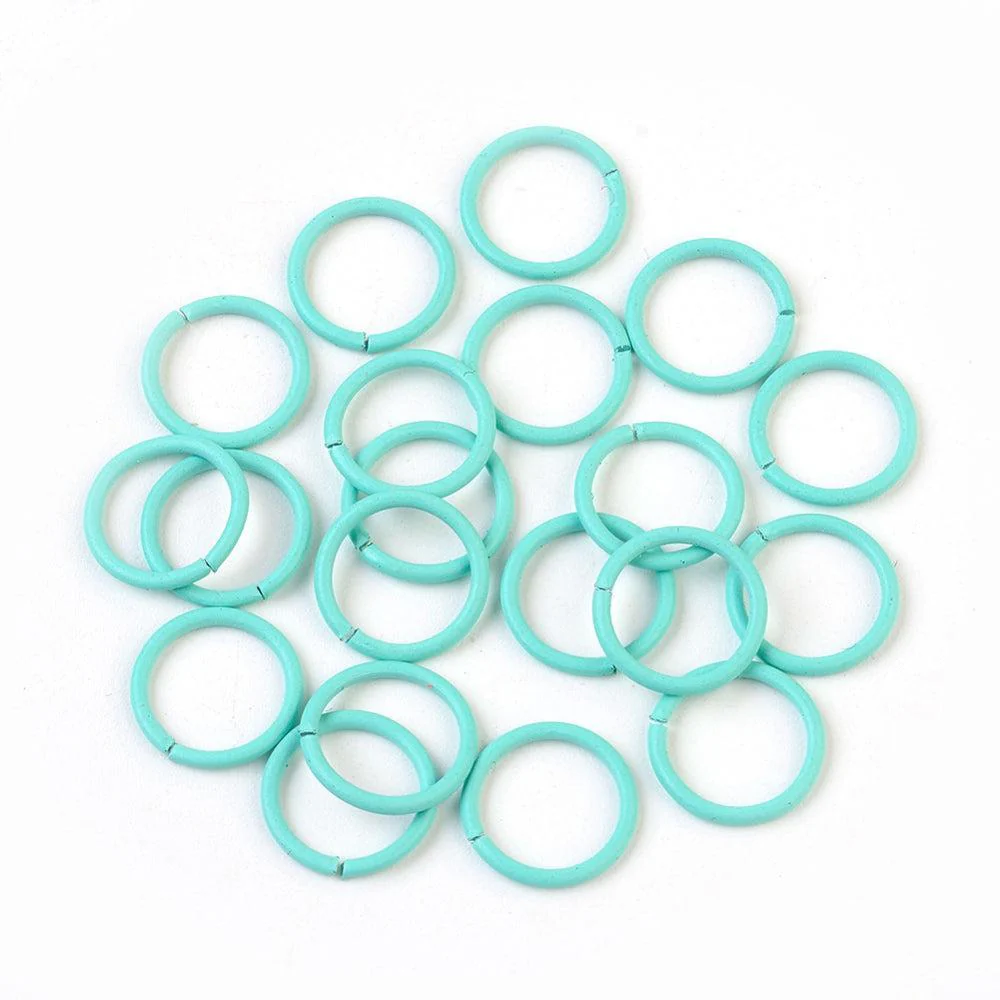 Ringetjes turquoise 10x1mm - 10 stuks