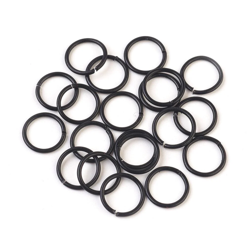 Ringetjes zwart 10x1mm - 10 stuks