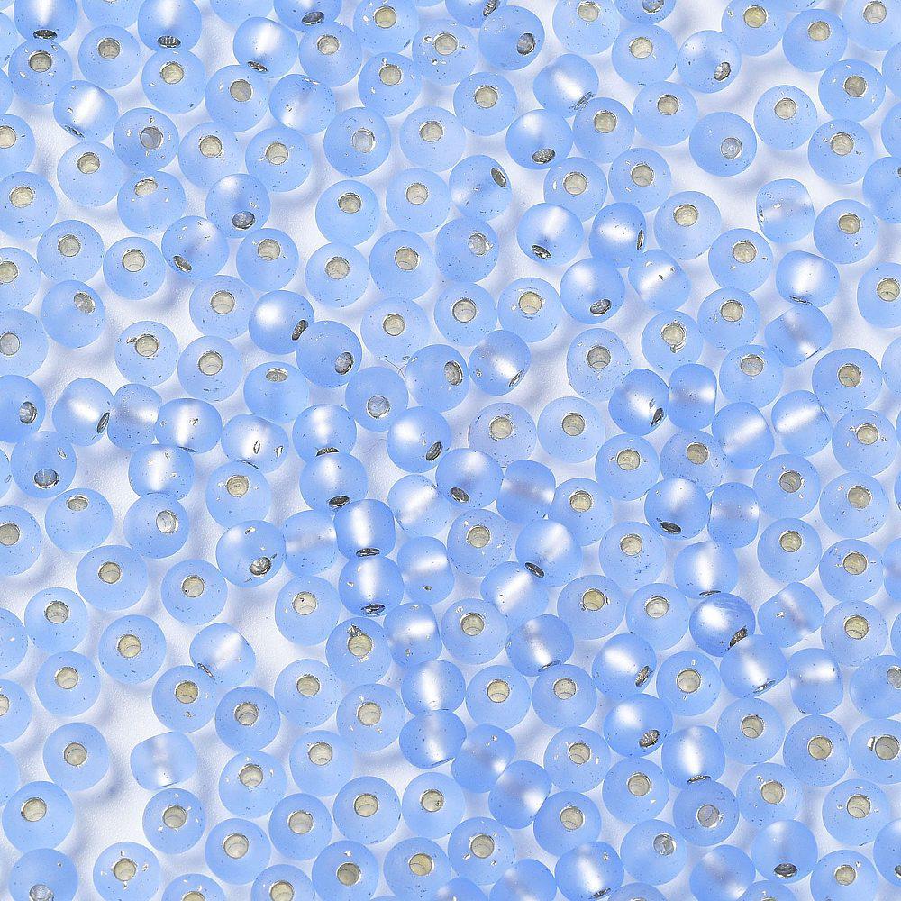 Rocailles DQ frosted silverlined cornflower 4,5x3mm