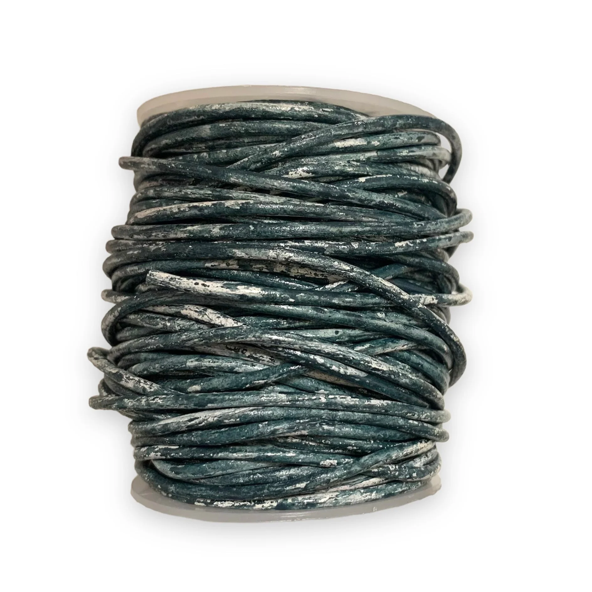 Rond leer Vintage groen 2mm - per meter