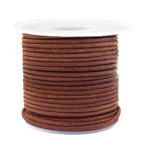 Rond leer Vintage peacan brown 2mm - per meter