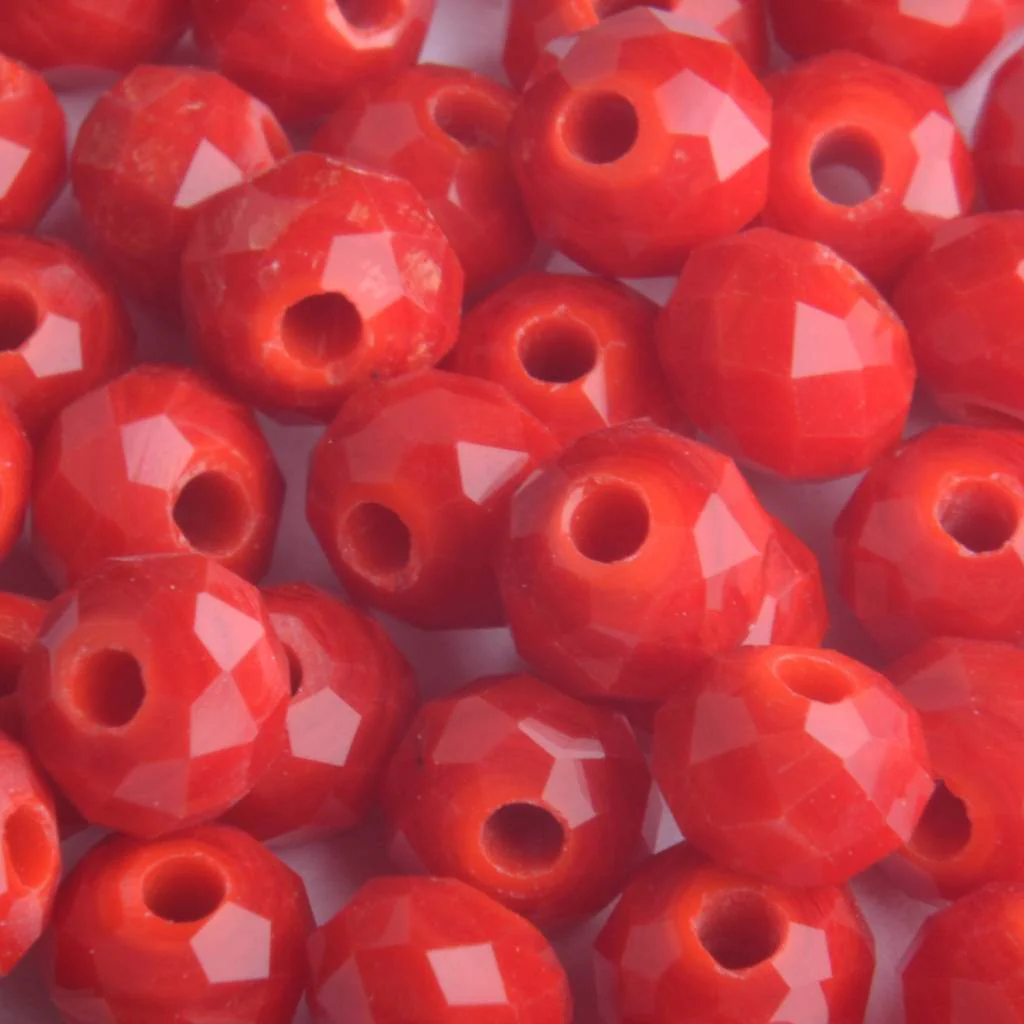 Facet rondel fel rood 6x4mm - 45 stuks