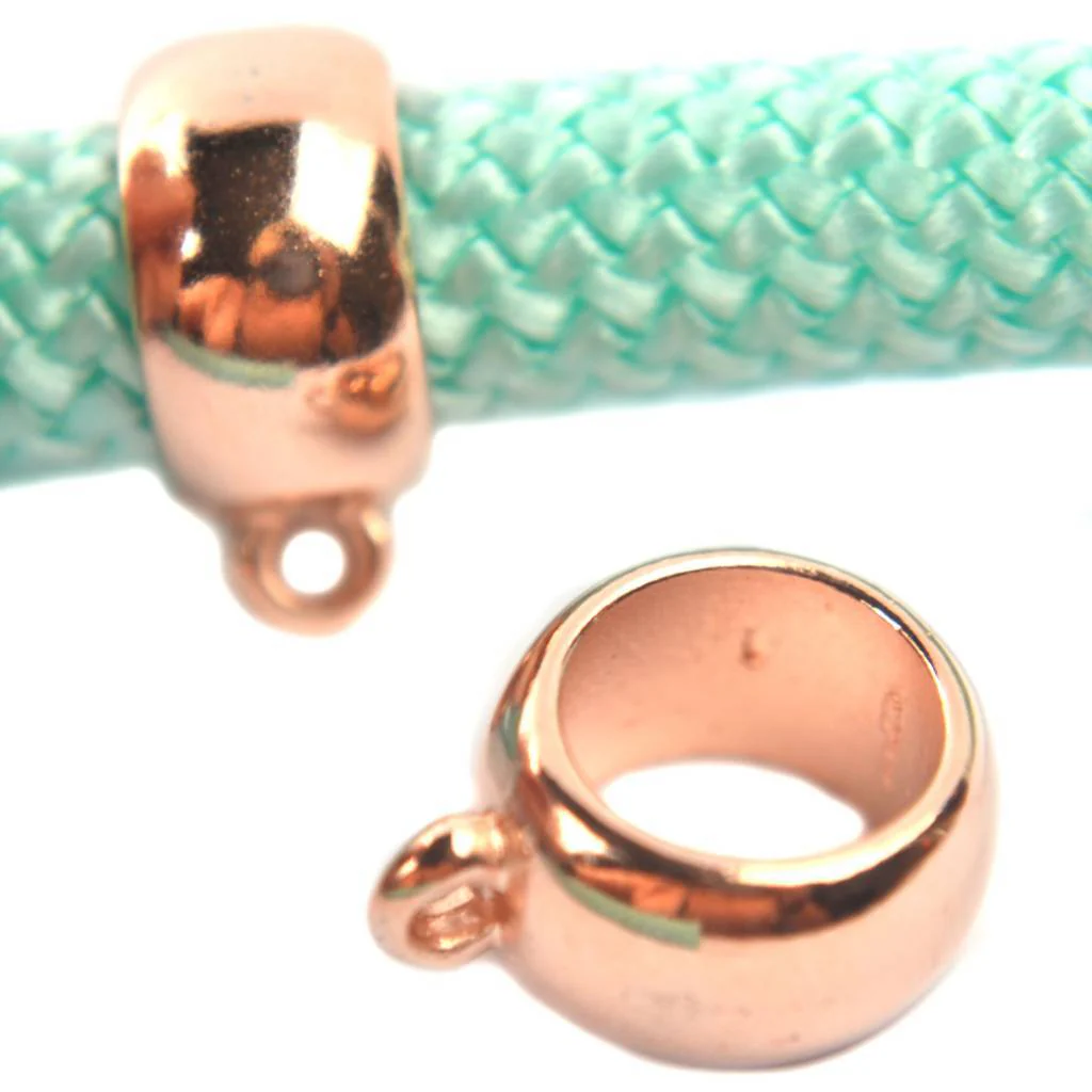 Leerschuiver met Oog Ø10mm Roségoud DQ 18x14mm