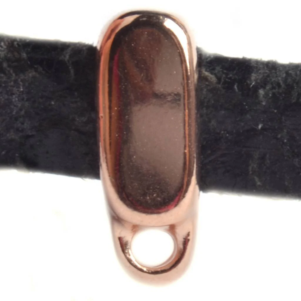 Leerschuiver met oog Ø5x2mm Rosegoud DQ