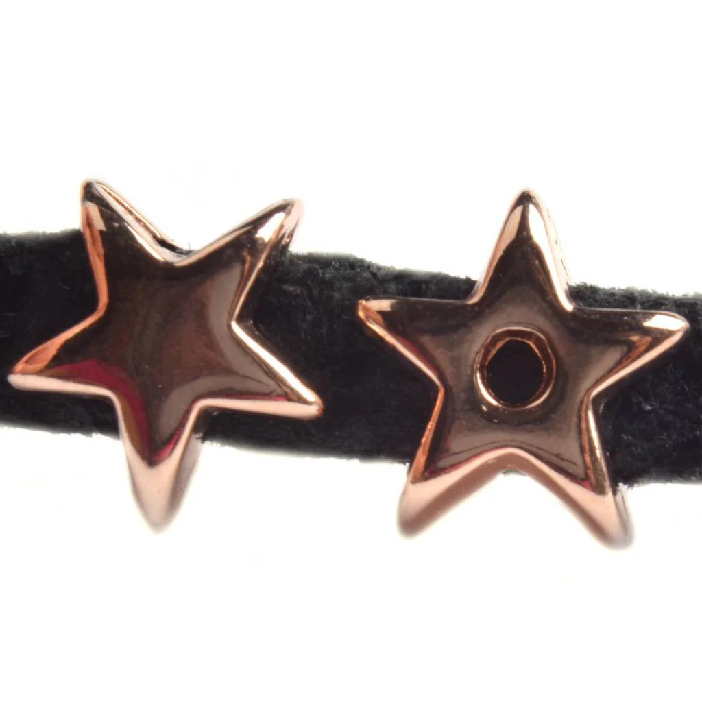 Leerschuiver ster Ø5x2mm Rosegoud DQ
