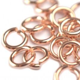 Ringetjes rosé goud DQ 5x0,8mm - 45 stuks