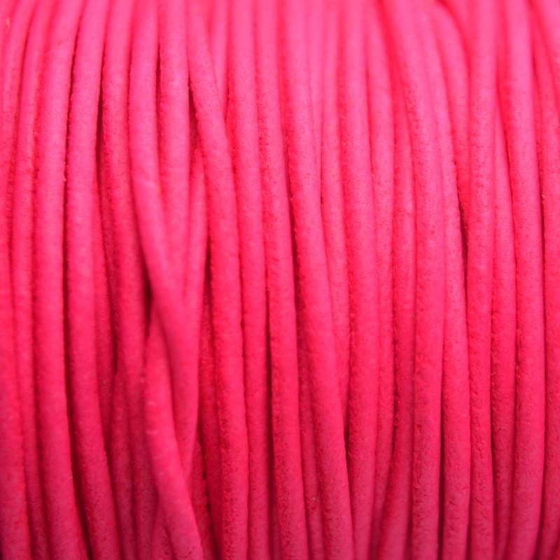 Leer rond DQ fluor roze 2mm