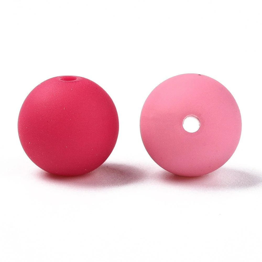 Rubberized acryl kralen mix 14mm - 10 stuks - Image 2