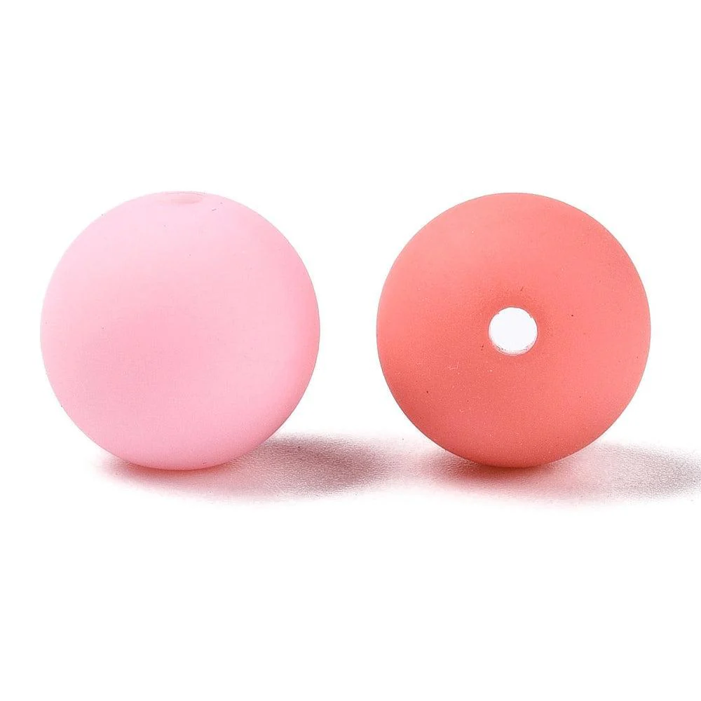Rubberized acryl kralen mix 14mm - 10 stuks - Image 2