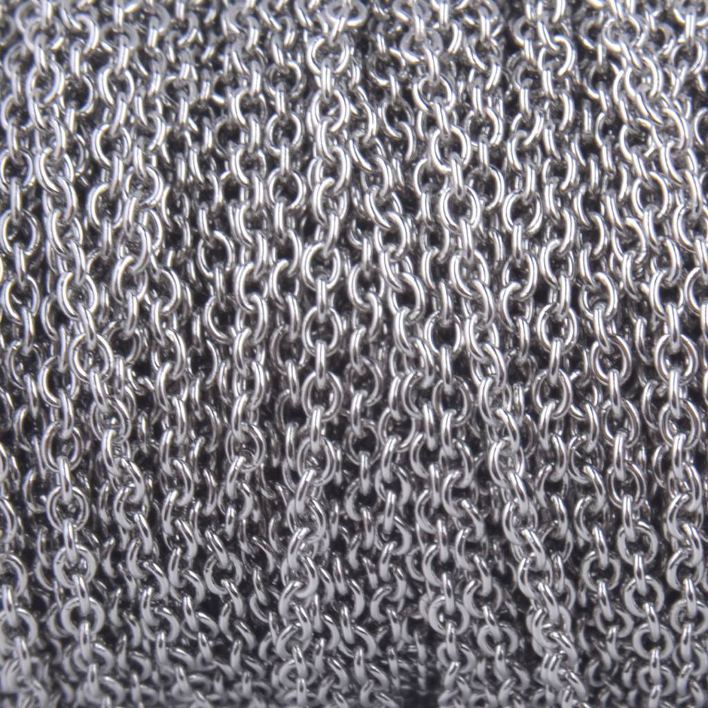 Schakelketting RVS ovaal schakel 2x1,5mm - prijs per 10cm