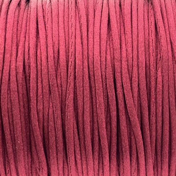 Satijn koord 1mm Donker rood - 4 meter