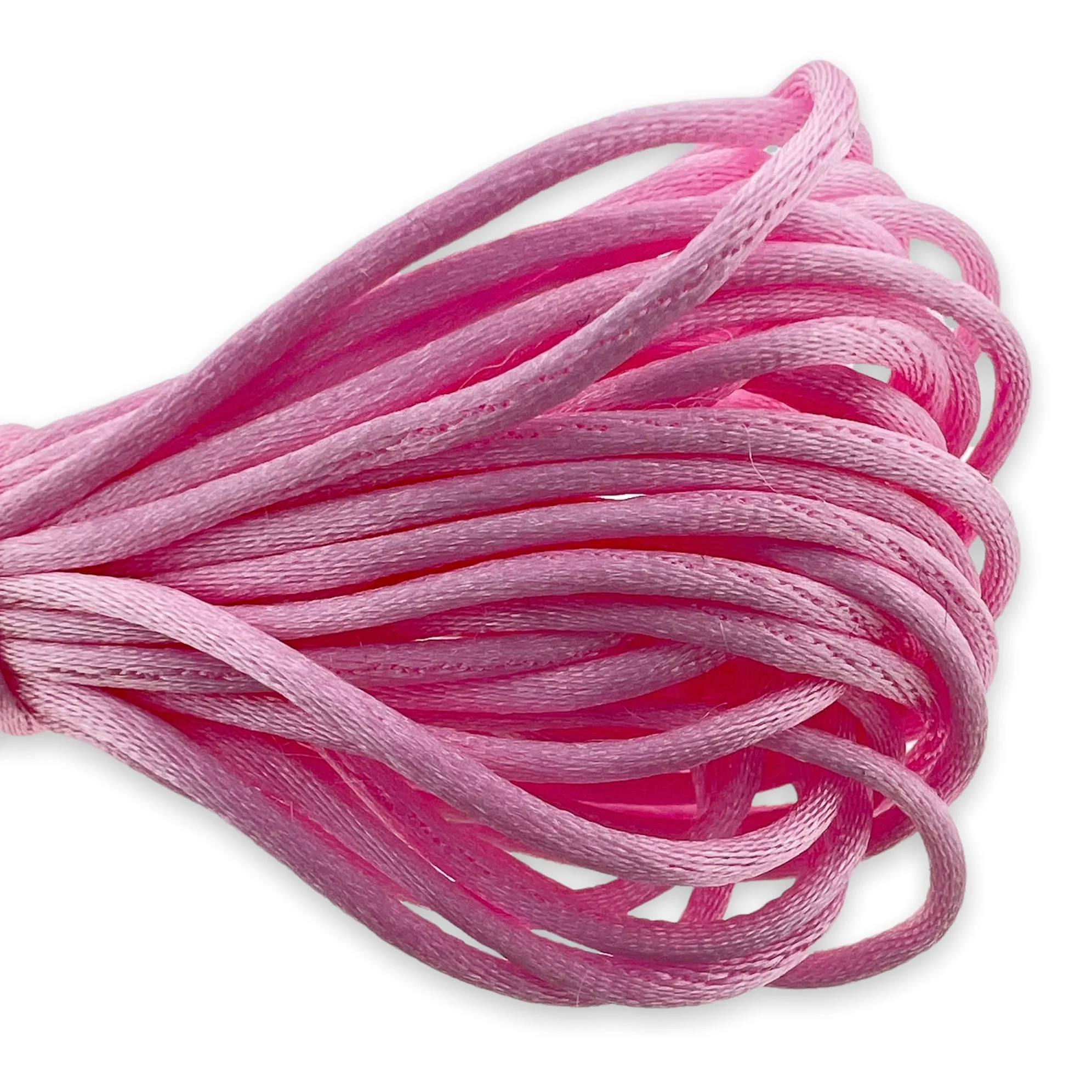 Satijn koord 1mm roze - 4 meter