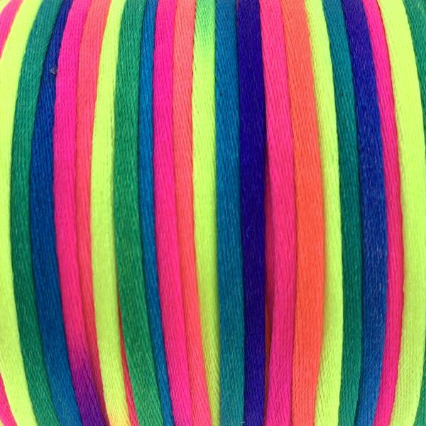 Satijn koord 2mm Regenboog - 3 meter